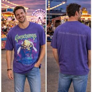 Goosebumps Black Light Neon Purple T Shirt Men’s Large 42-44 Graphic
